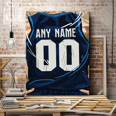 Minnesota Golden Jersey Custom Canvas Print Wall Art for Boy Girl Men Women Basketball Personalized Canvas Art